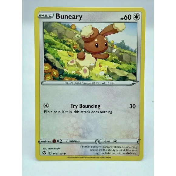 Buneary 144/195 Sword & Shield:Silver Tempest Non-Holo Pokémon TCG Mint Unplayed - Picture 1 of 6